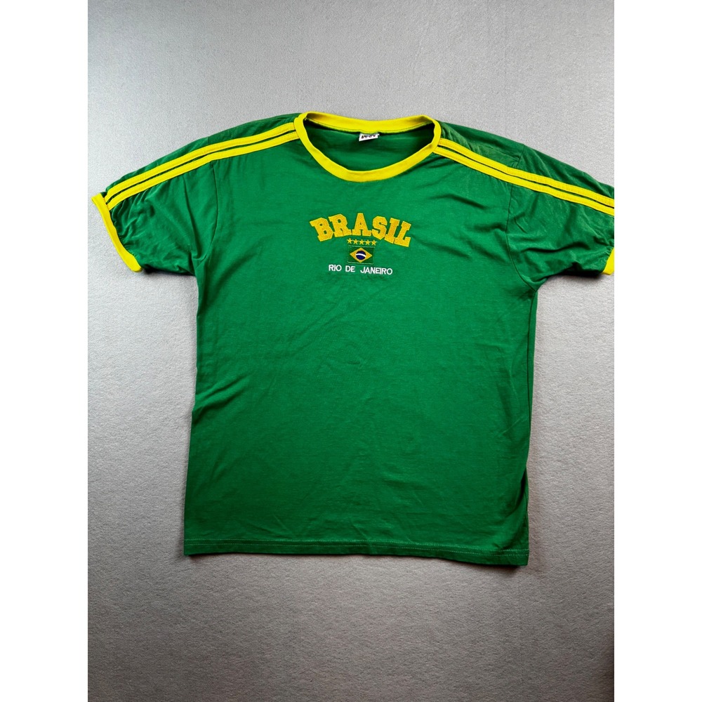 Vintage Porto Blue Rio Brasil Ringer Tee Mens Medium Rio De Janeiro Shirt